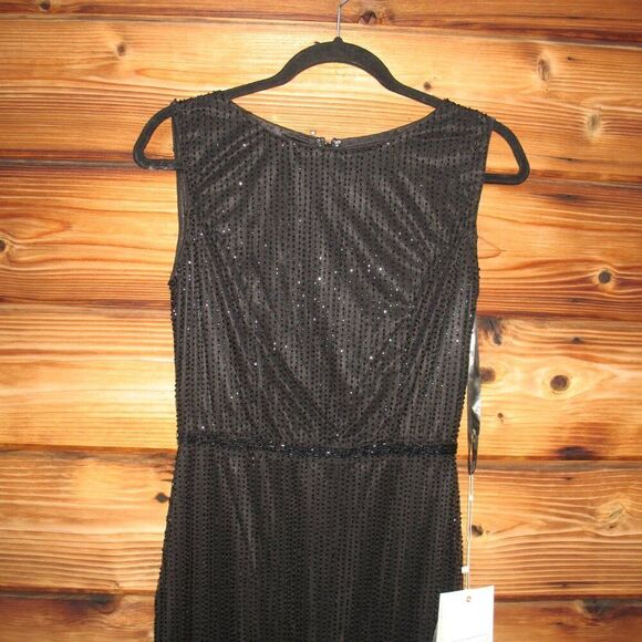 Mac Duggal 5796 Womens Black High Neck Embellished Column Dress Runs Small - Picture 7 of 15